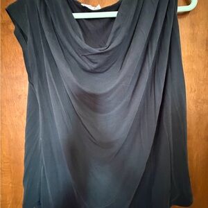 Maurices Black Drape Neck Blouse